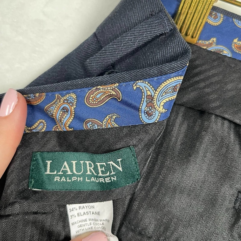 Ralph Lauren Men’s Dress Pants 34X30 Classic Fit‎ Flat Front Pants Black - Picture 10 of 15